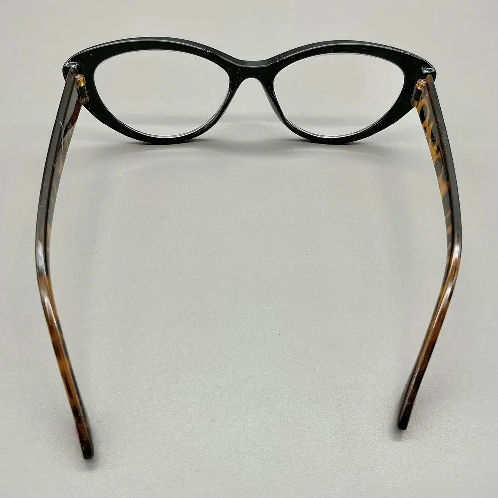 Betsey Johnson Eyeglasses Readers 2.50 Black Cat Eye Leopard Tortoise Full Rim